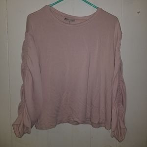 Zara Long Sleeve Ruched Dusty Pink Top